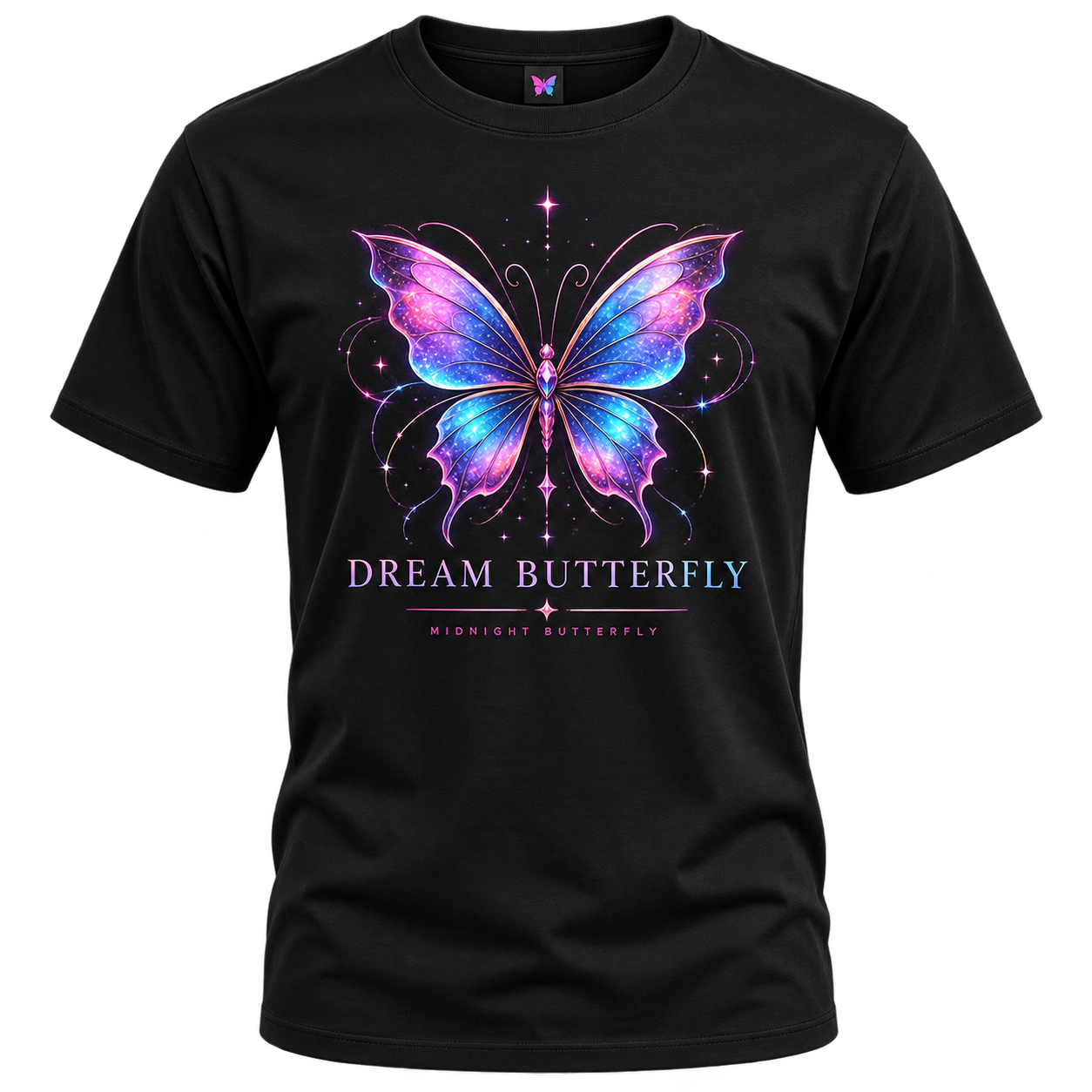 Dámské černé tričko Dream Butterfly